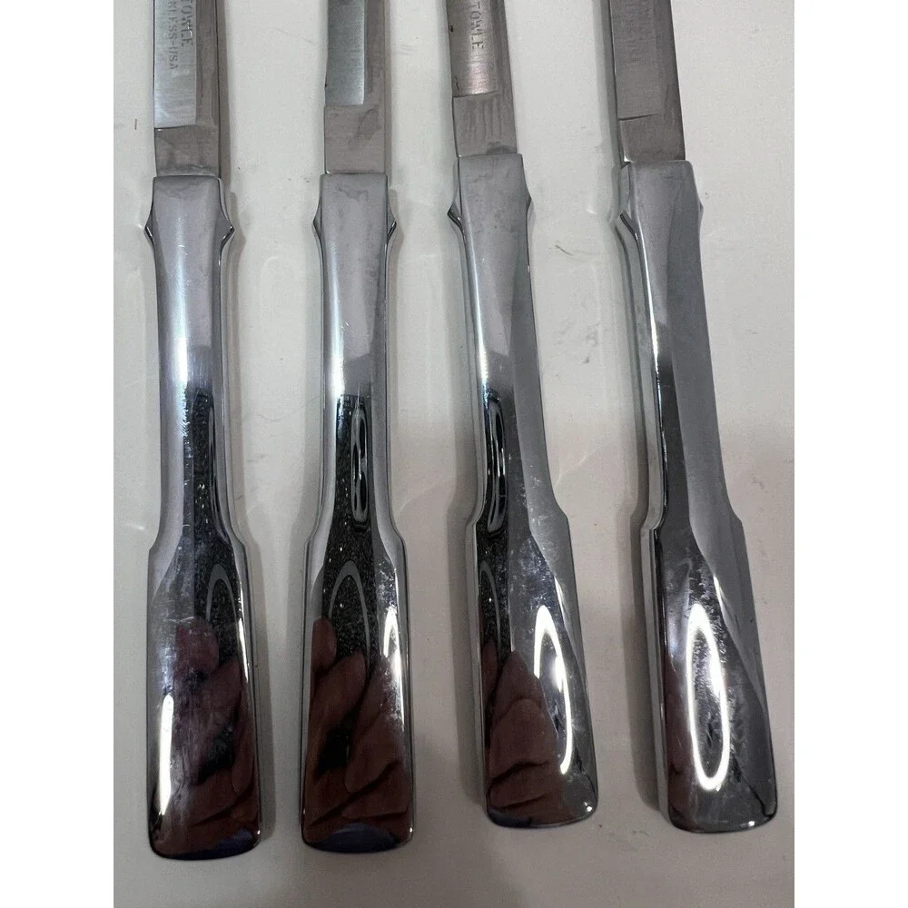 7 Towle Byfield Stainless Steel Steak Knives Discontinued 8.5” MCM 1970’s